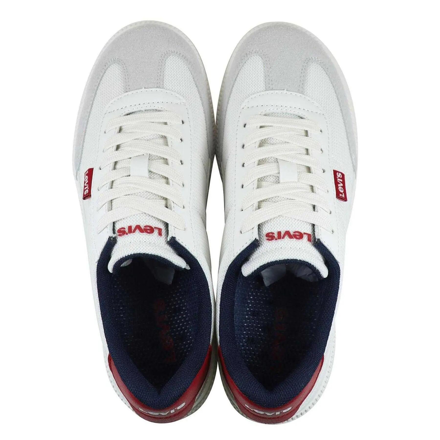 "Jackson" Sneaker für Kinder, Leder, Flach Damen Weiß/Rot 4/5