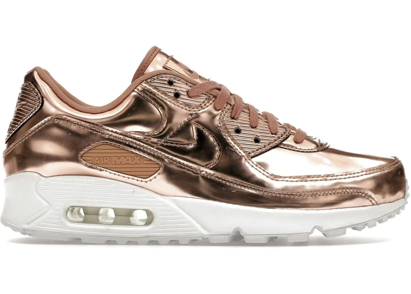 Chaussures - marche - femme - amorties - air max 90 - rose gold 2/3