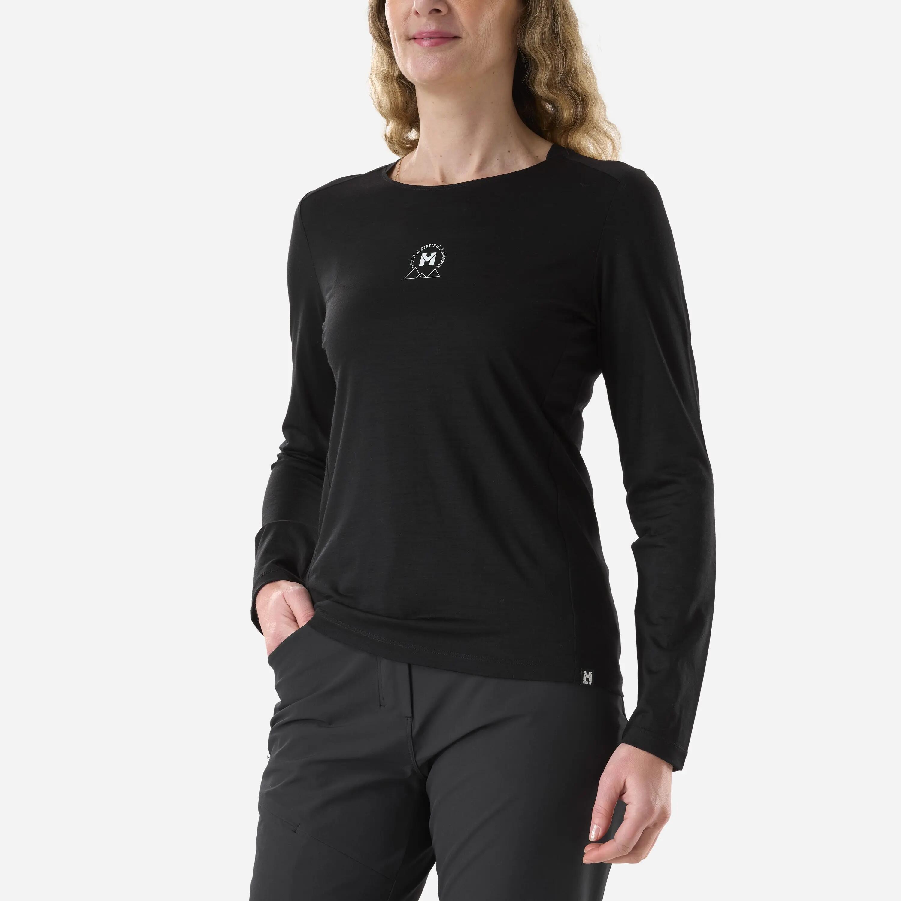 T-Shirt Randonnée - Trekking pour femme UBIC WOOL 3/4