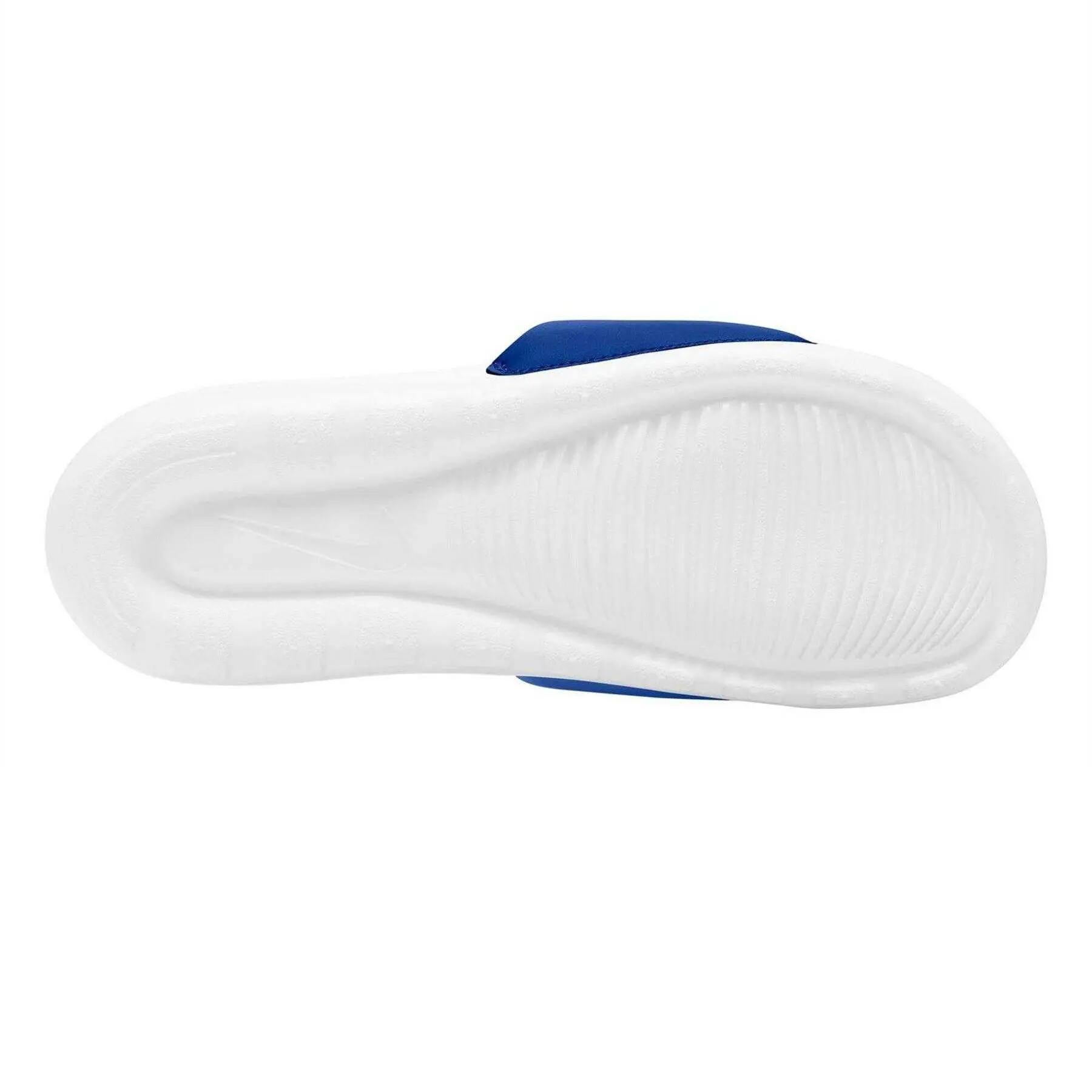 Mens Victori One Shower Slides (White/Royal Blue) 4/4