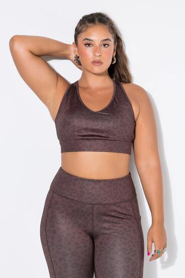 Femme Bustier de sport couleur léopard doublure en maille