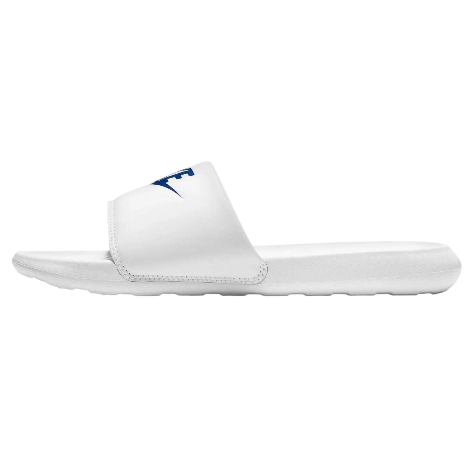 Mens Victori One Shower Slides (White/Royal Blue) 2/4