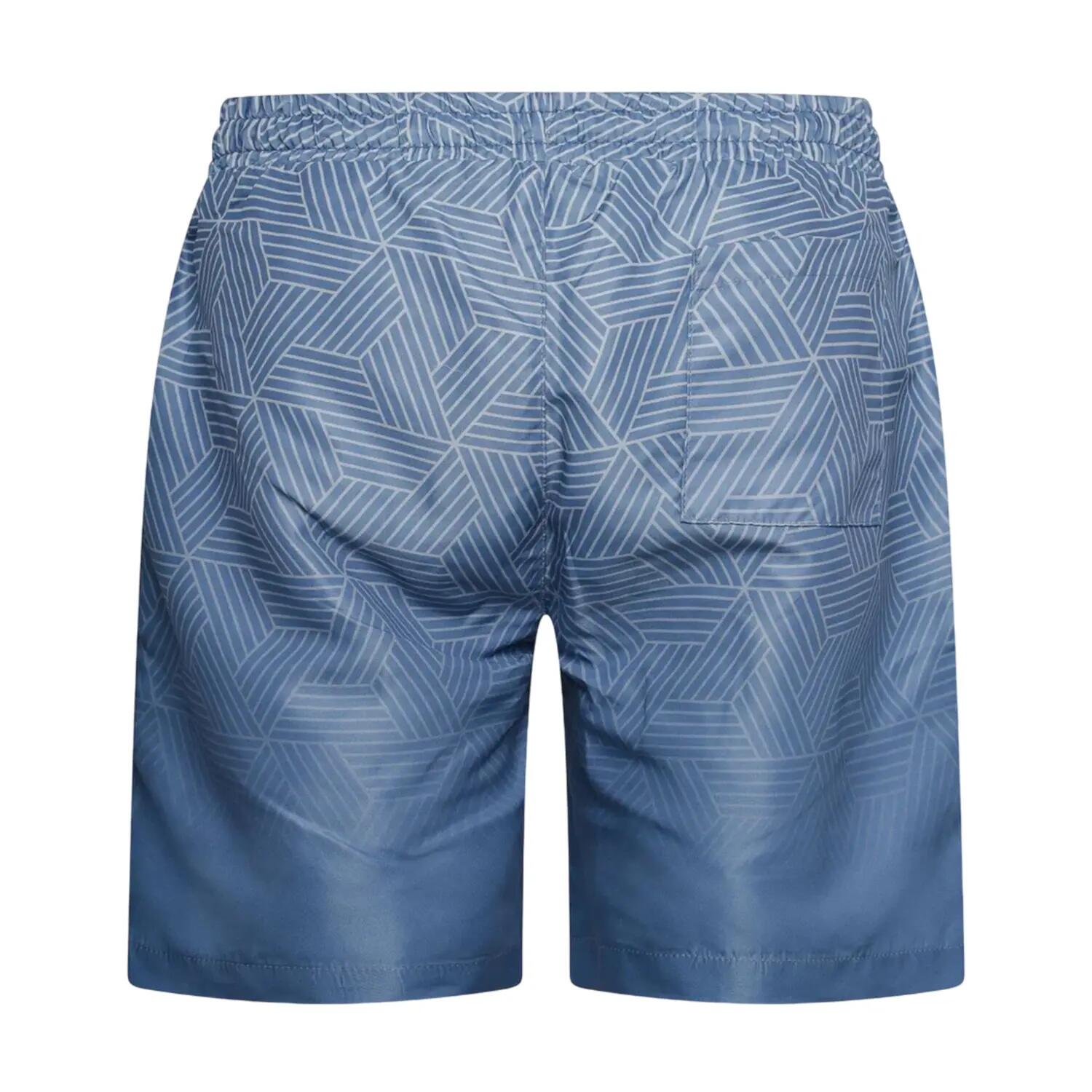 Mens Layotta Geometric Pattern Swim Shorts (Navy) 2/3