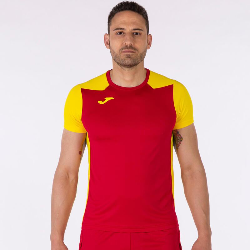 Maillot manches courtes Homme Joma Record ii rouge jaune