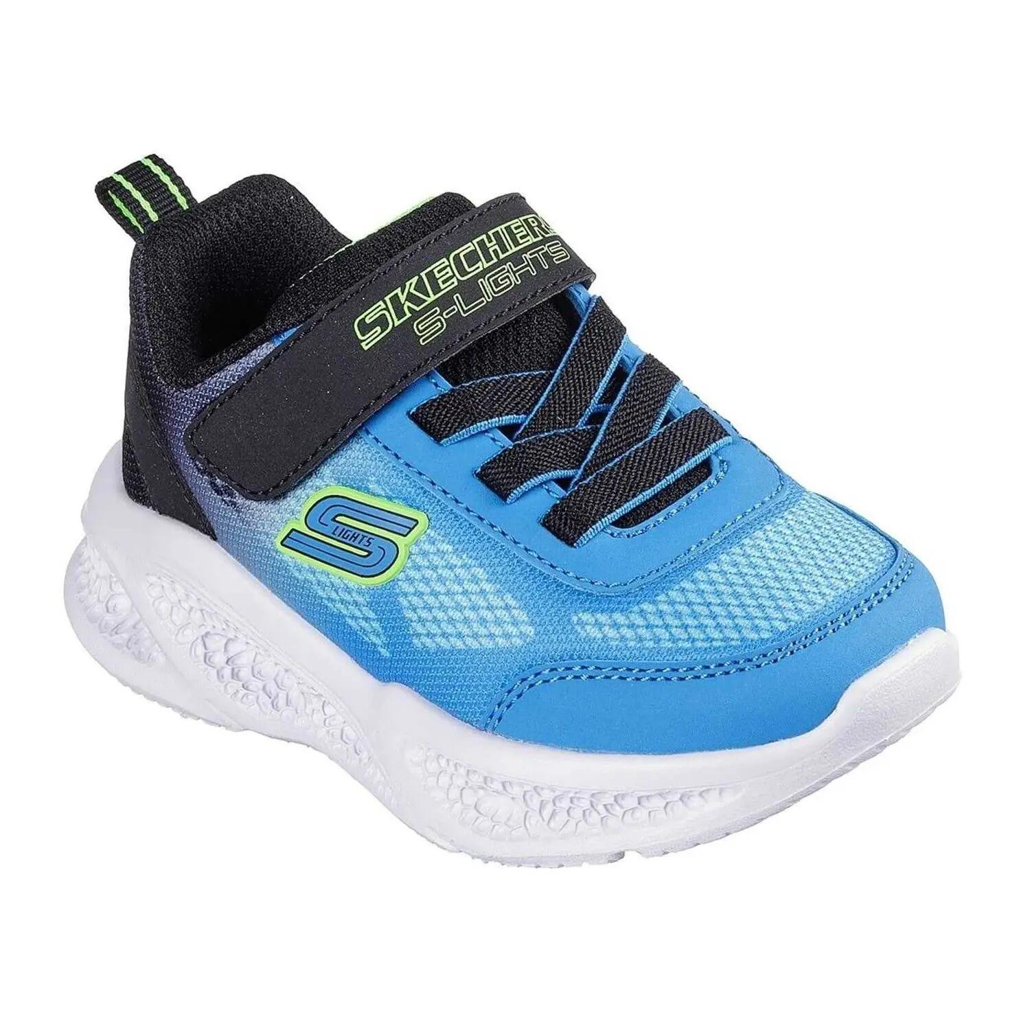 "S Lights FlexGlow Bolt" Sneaker für Jungen, Leder Kinder Blau/Schwarz 4/5