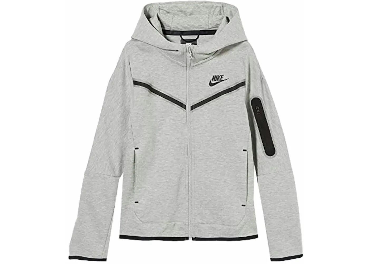 Veste à capuche - enfant - tech fleece - gris foncé/noir 2/3