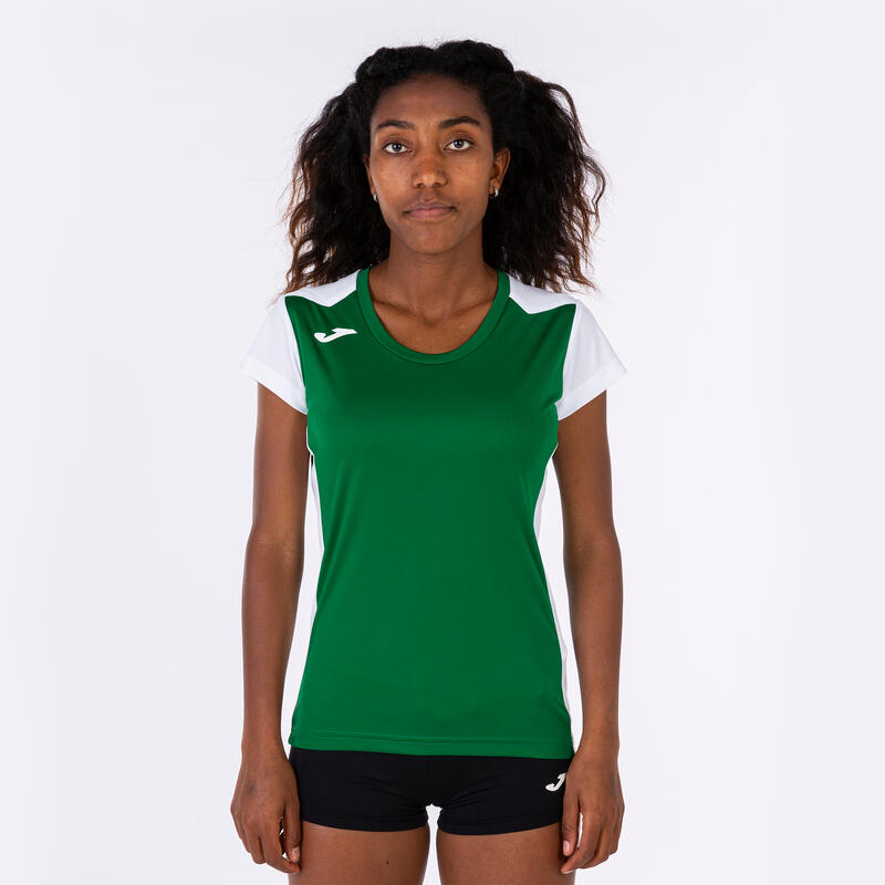 Maillot manches courtes Femme Joma Record ii vert blanc