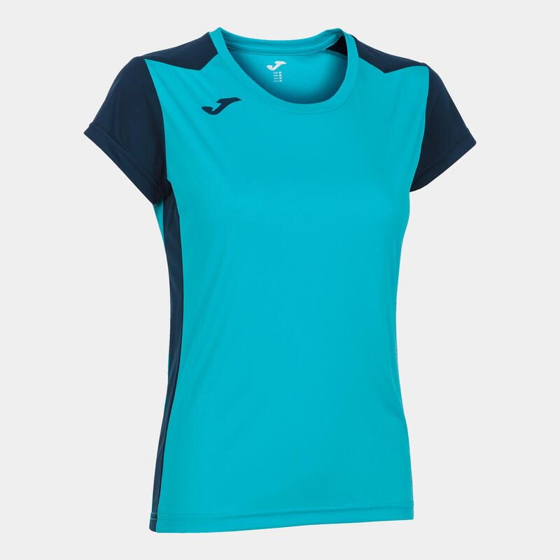 Maillot manches courtes Fille Joma Record ii turquoise fluo bleu marine