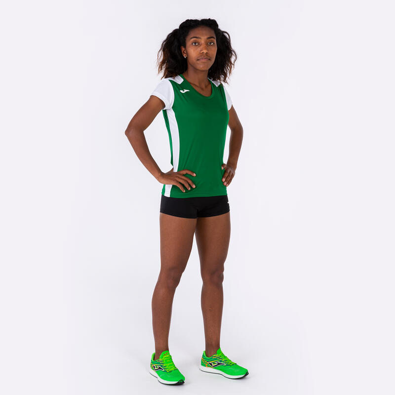 Maillot manches courtes Femme Joma Record ii vert blanc