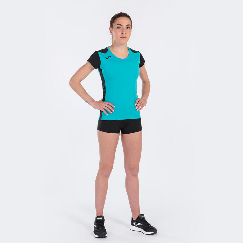 Maillot manches courtes Femme Joma Record ii turquoise noir