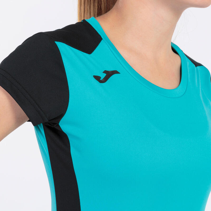 Maillot manches courtes Fille Joma Record ii turquoise noir