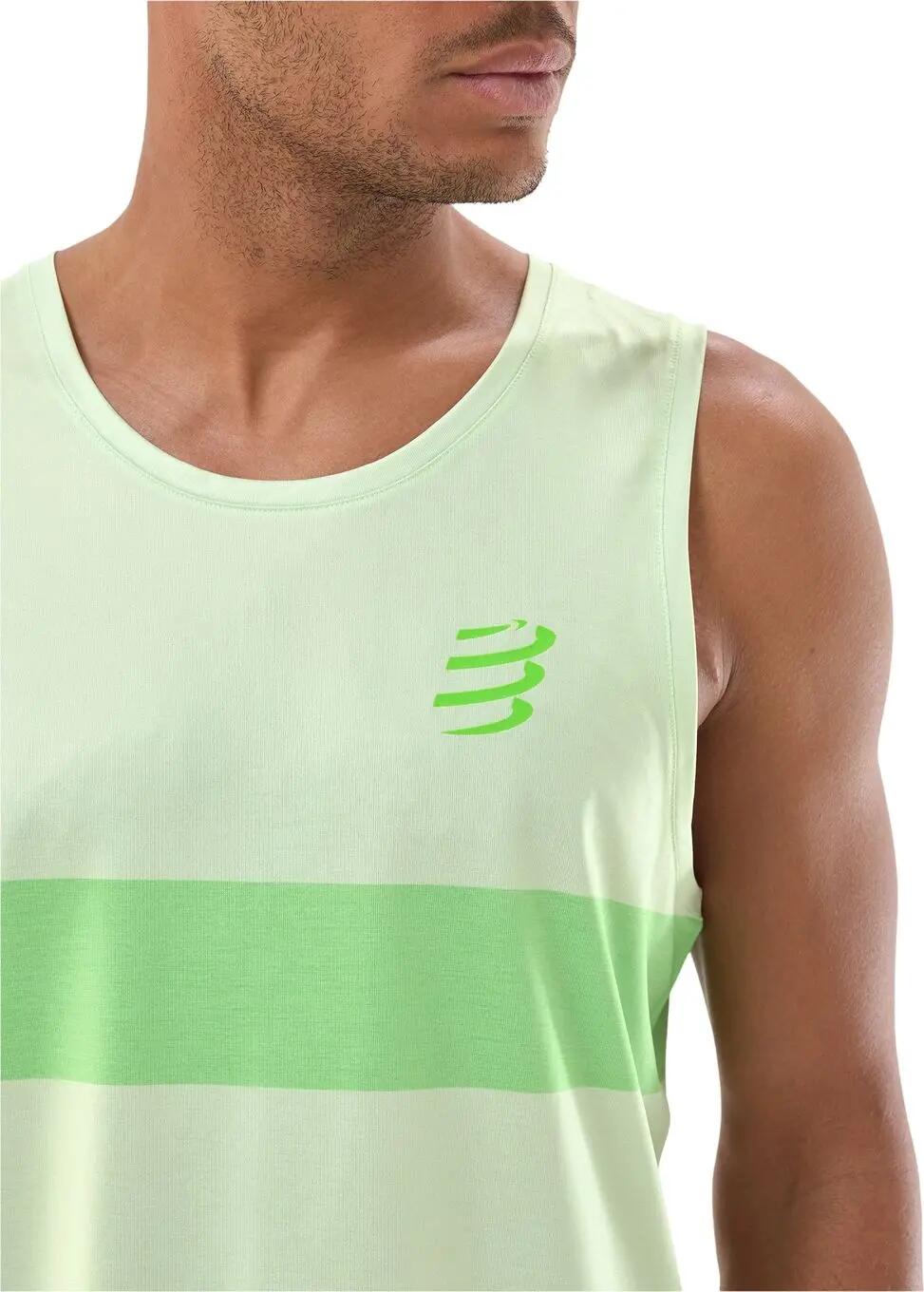 Camisola sem mangas Compressport Performance Verde para homem 3/4