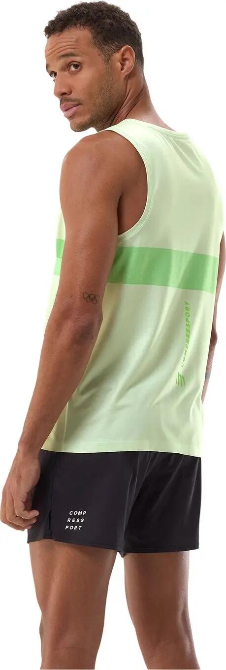 Camisola sem mangas Compressport Performance Verde para homem 2/4