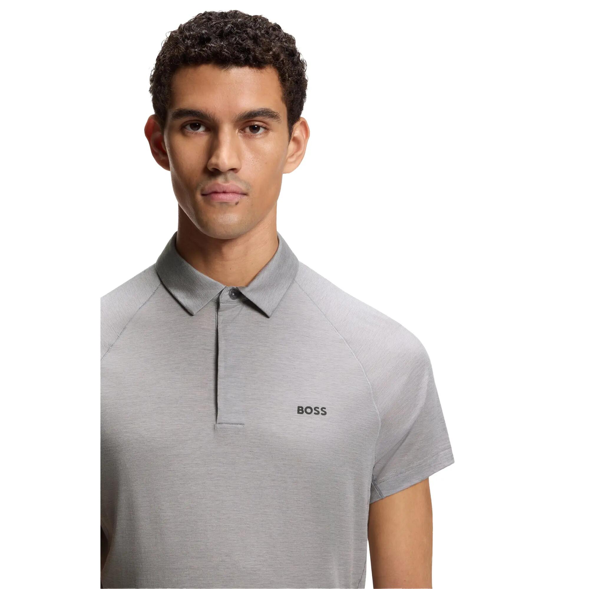 Mens Performance Slim Polo Shirt (Grey) 4/4