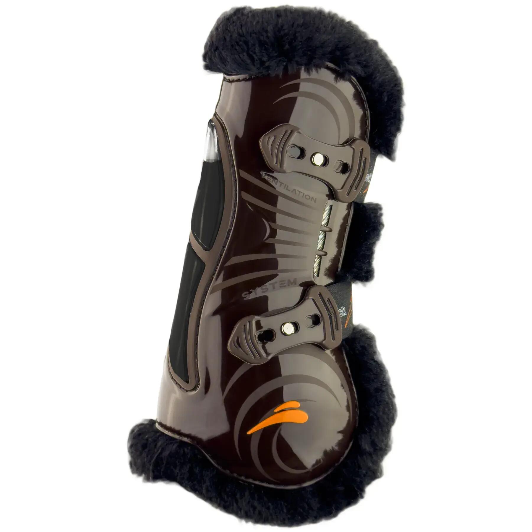 Fasce aperte anteriori per cavallo con pelliccia eQuick Airshock Fluffy 2/2