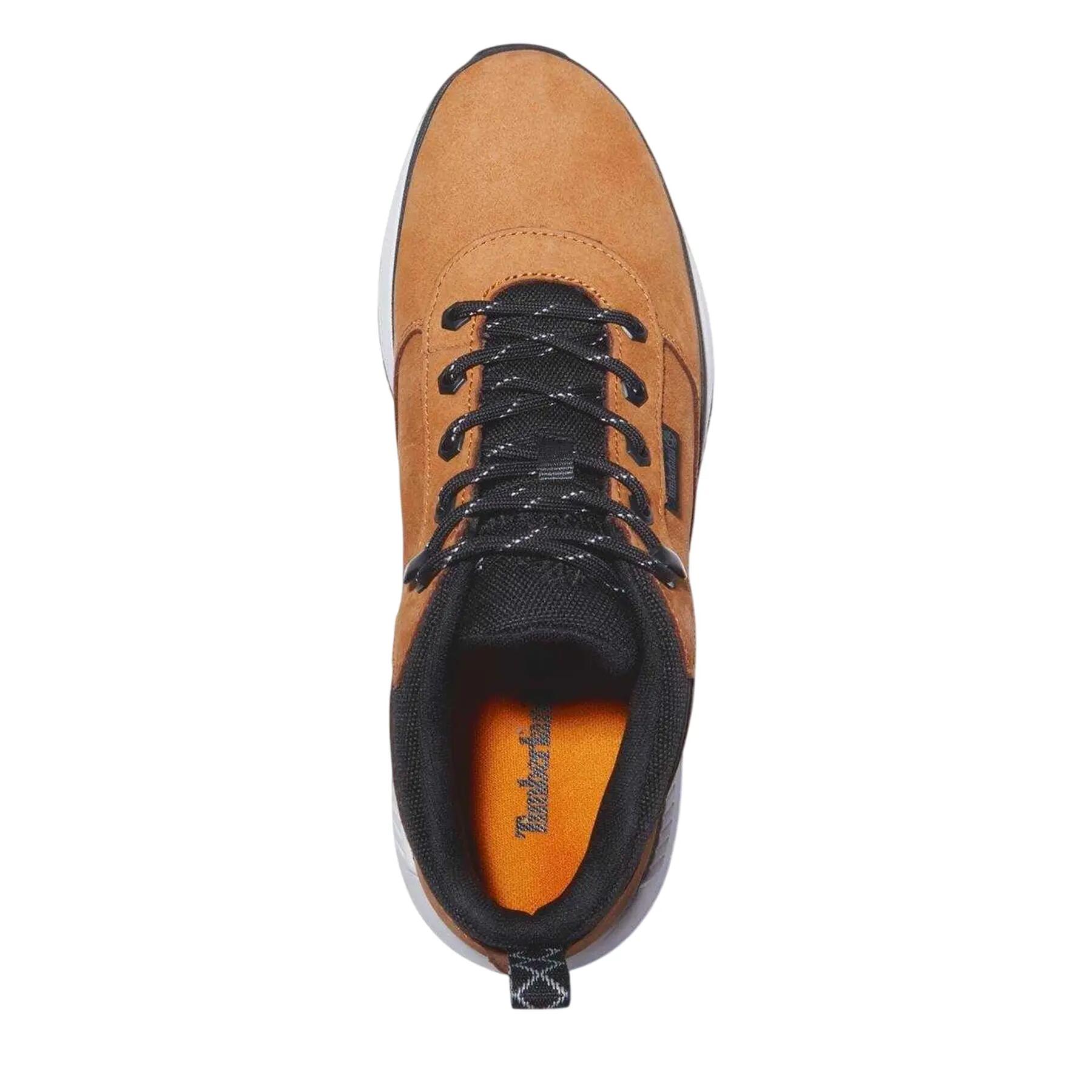 Mens Leather Trekking Mid Boots (Wheat) 2/4