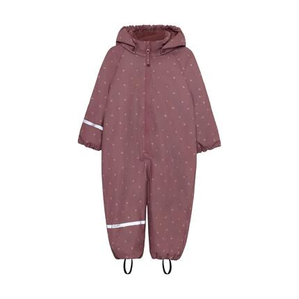Combinaison de pluie doublée rose marron