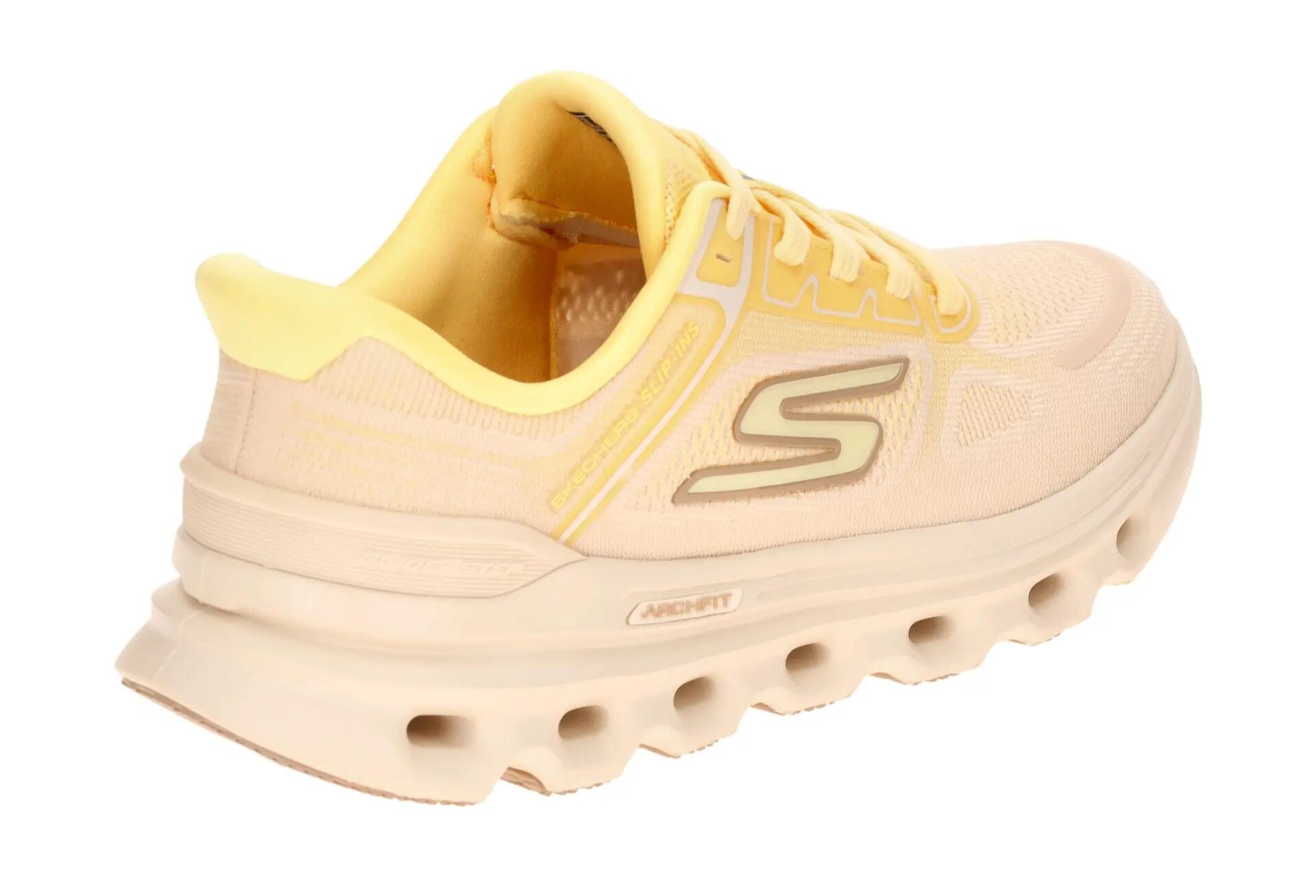 Skechers Go Run Glide Schuhe beige gelb Damen Sport Slip-Ins 129800 4/7
