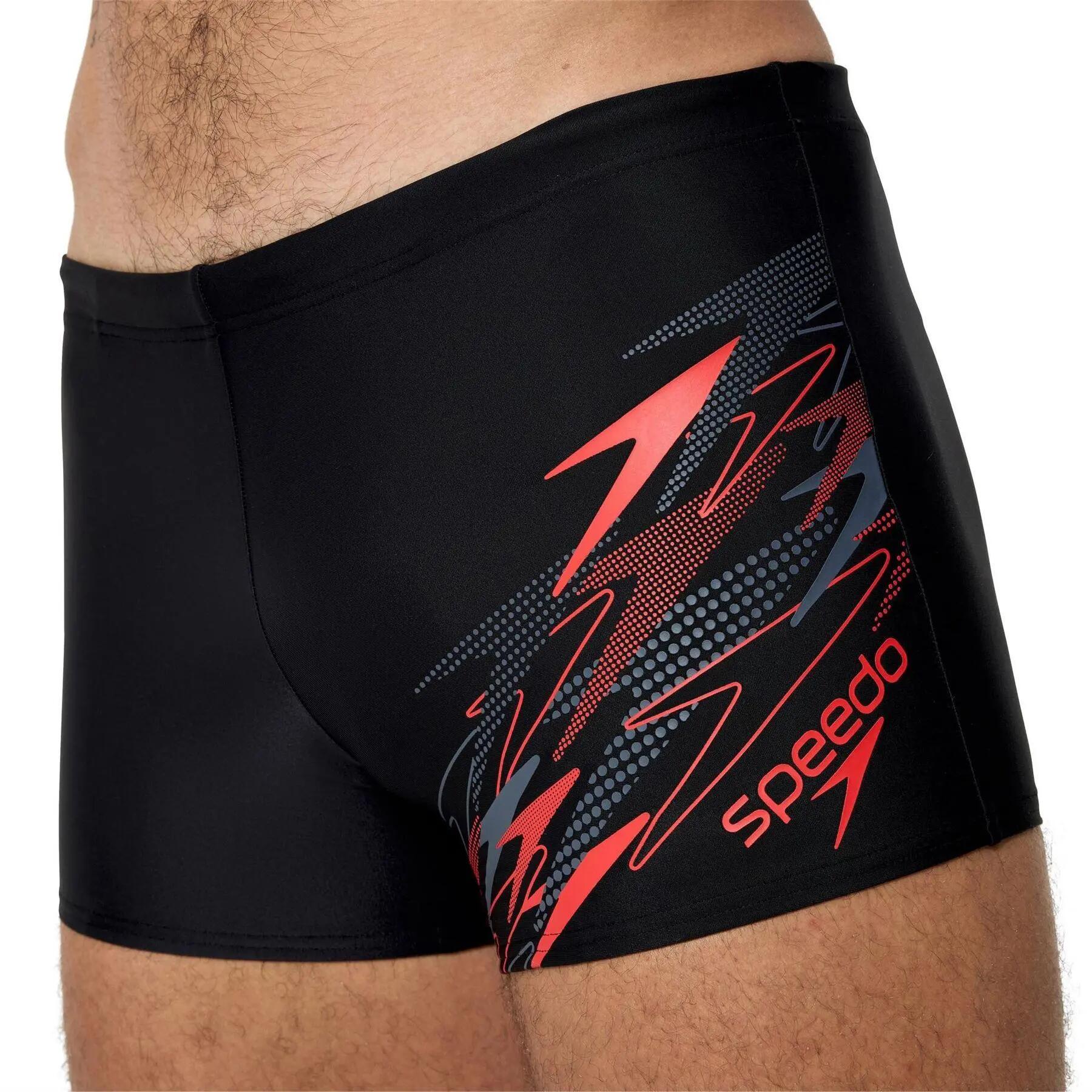 Bañador Medley Diseño Logotipo para Hombre Negro, Rojo 4/7