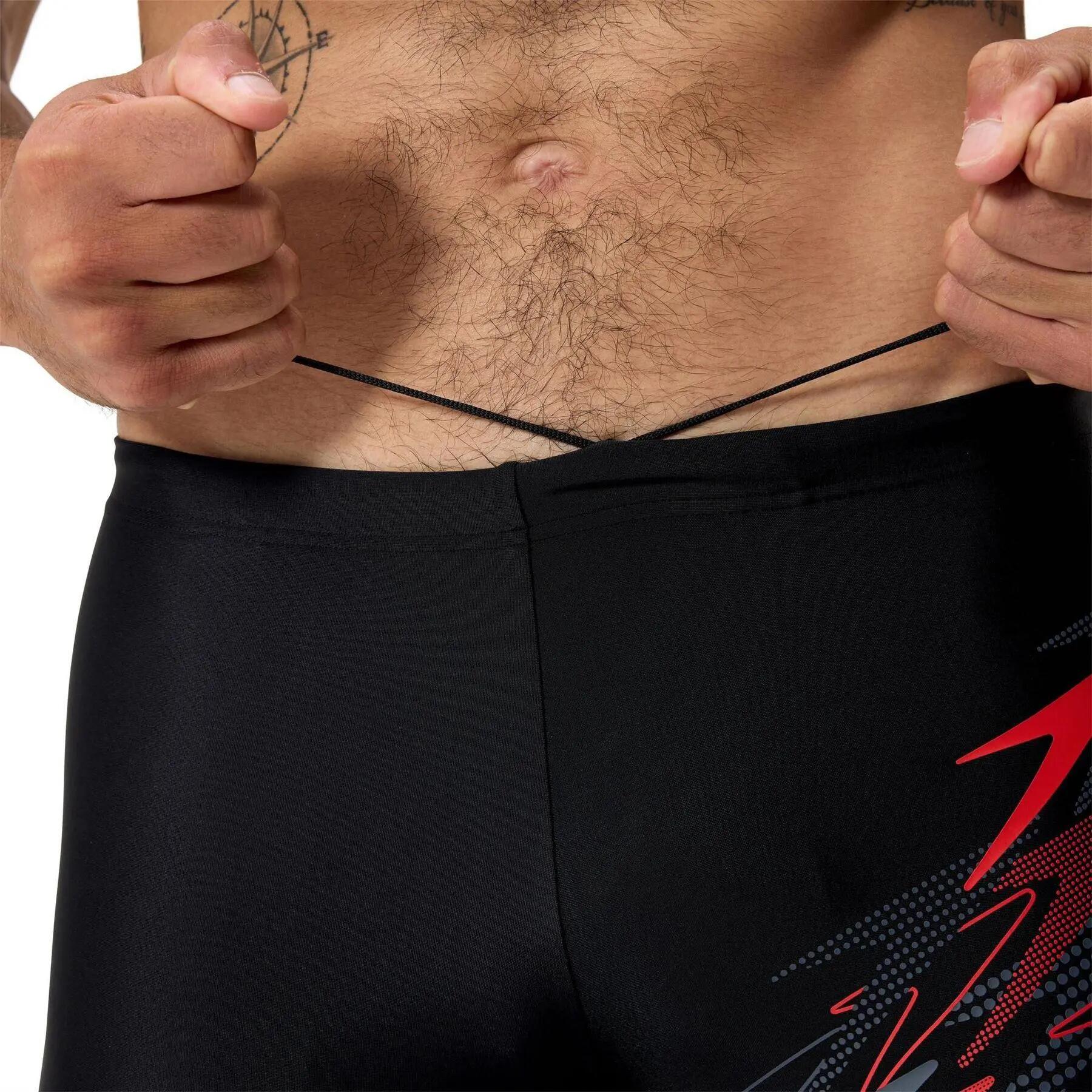 Bañador Medley Diseño Logotipo para Hombre Negro, Rojo 3/7