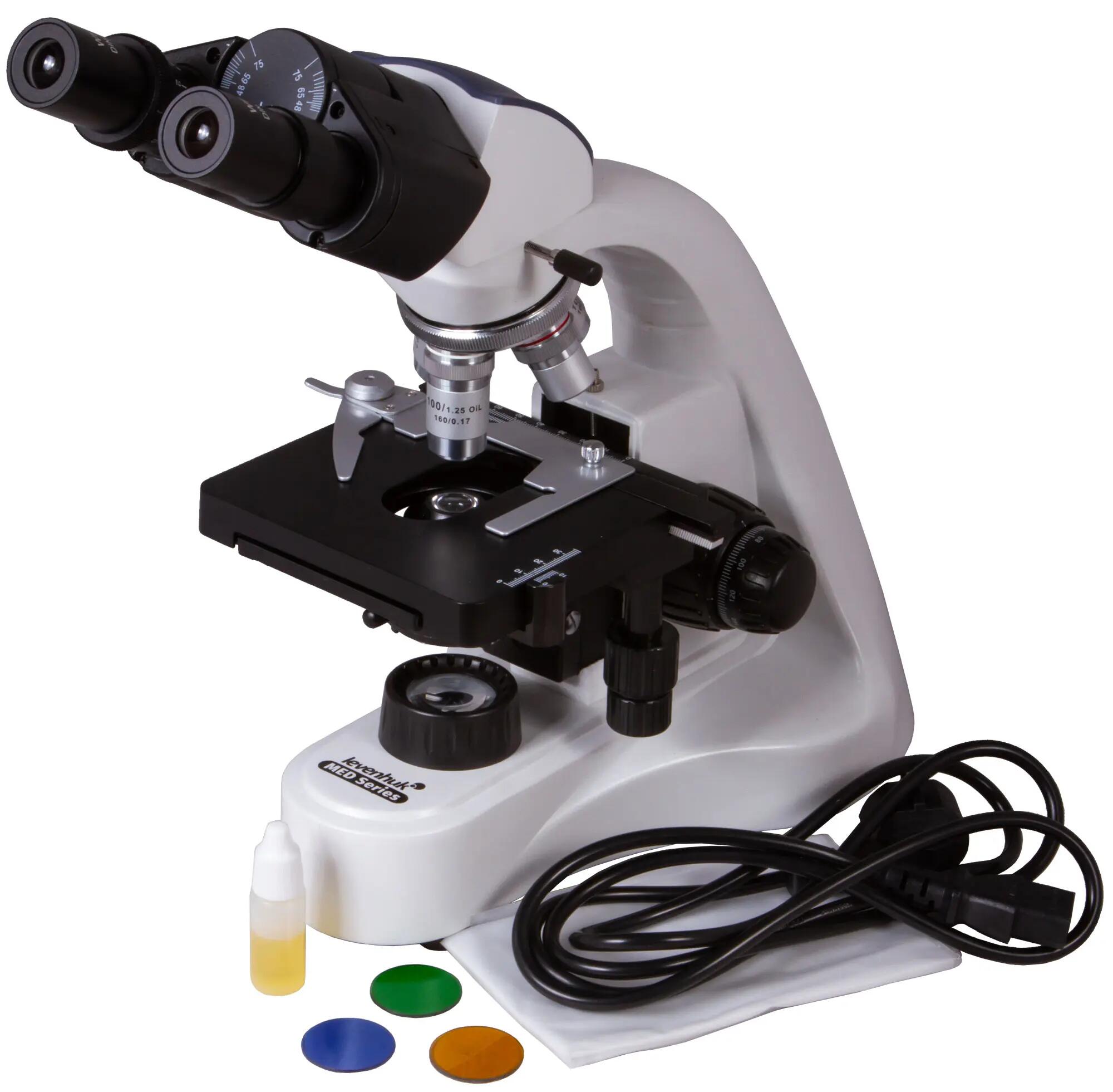 Microscopio binocular de laboratorio 40–1000x Levenhuk MED 10B - negro 2/6