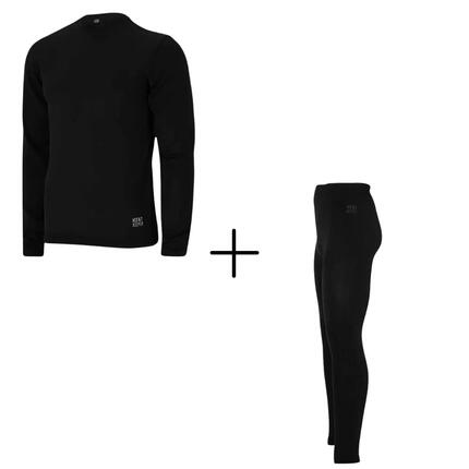 Ensemble thermique homme : legging et t-shirt noirs tailles M à XXL (chaud)