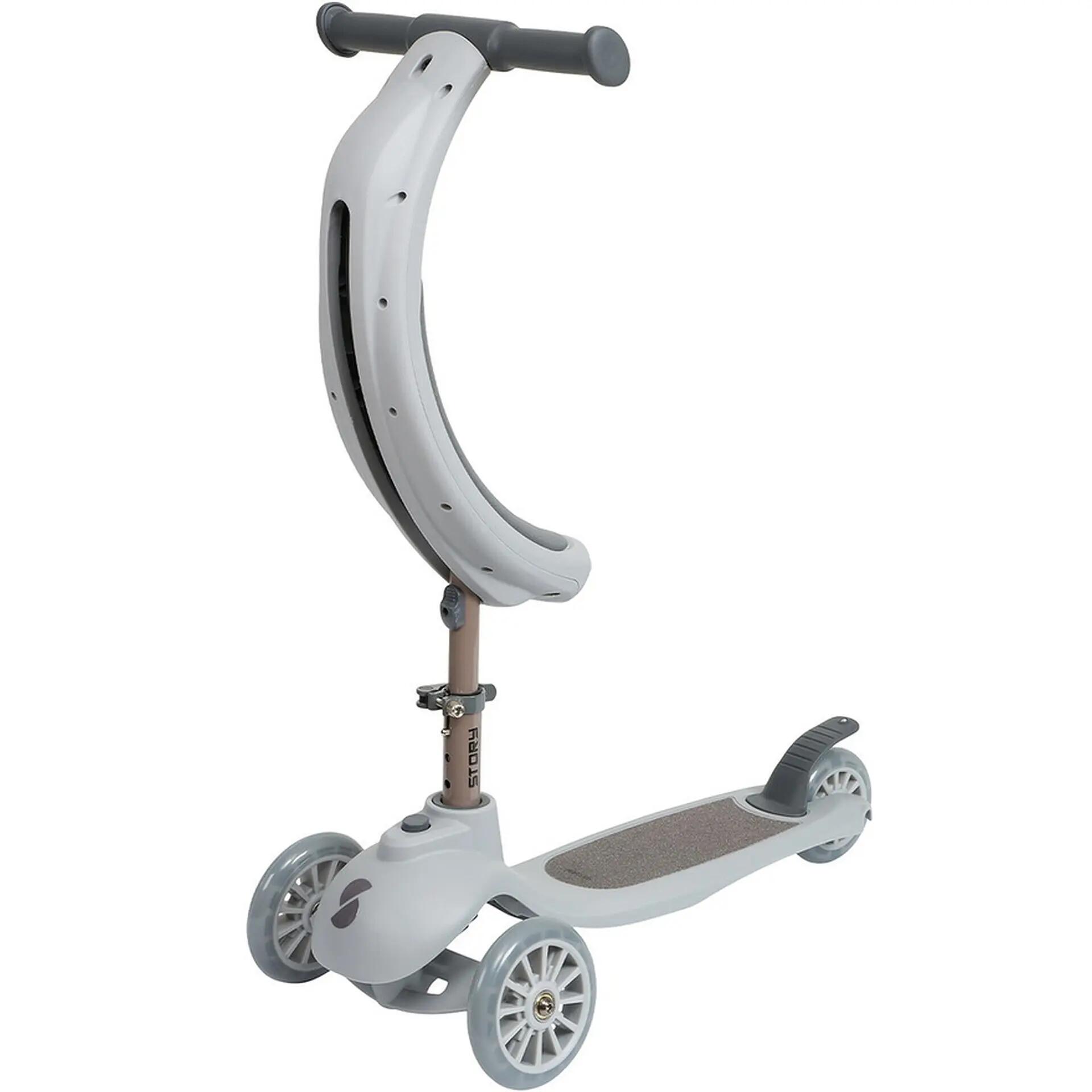 Trottinette 3 roues pour enfants Original 4 en 1 LED, grise 3/4