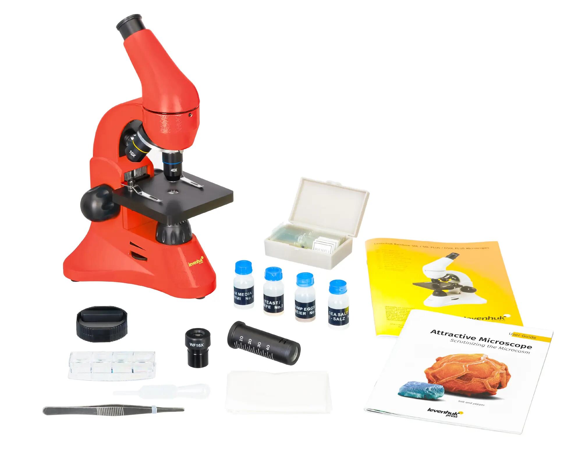 Microscopio biologico - Levenhuk Rainbow 50L PLUS - 64–1280x - nero 5/6