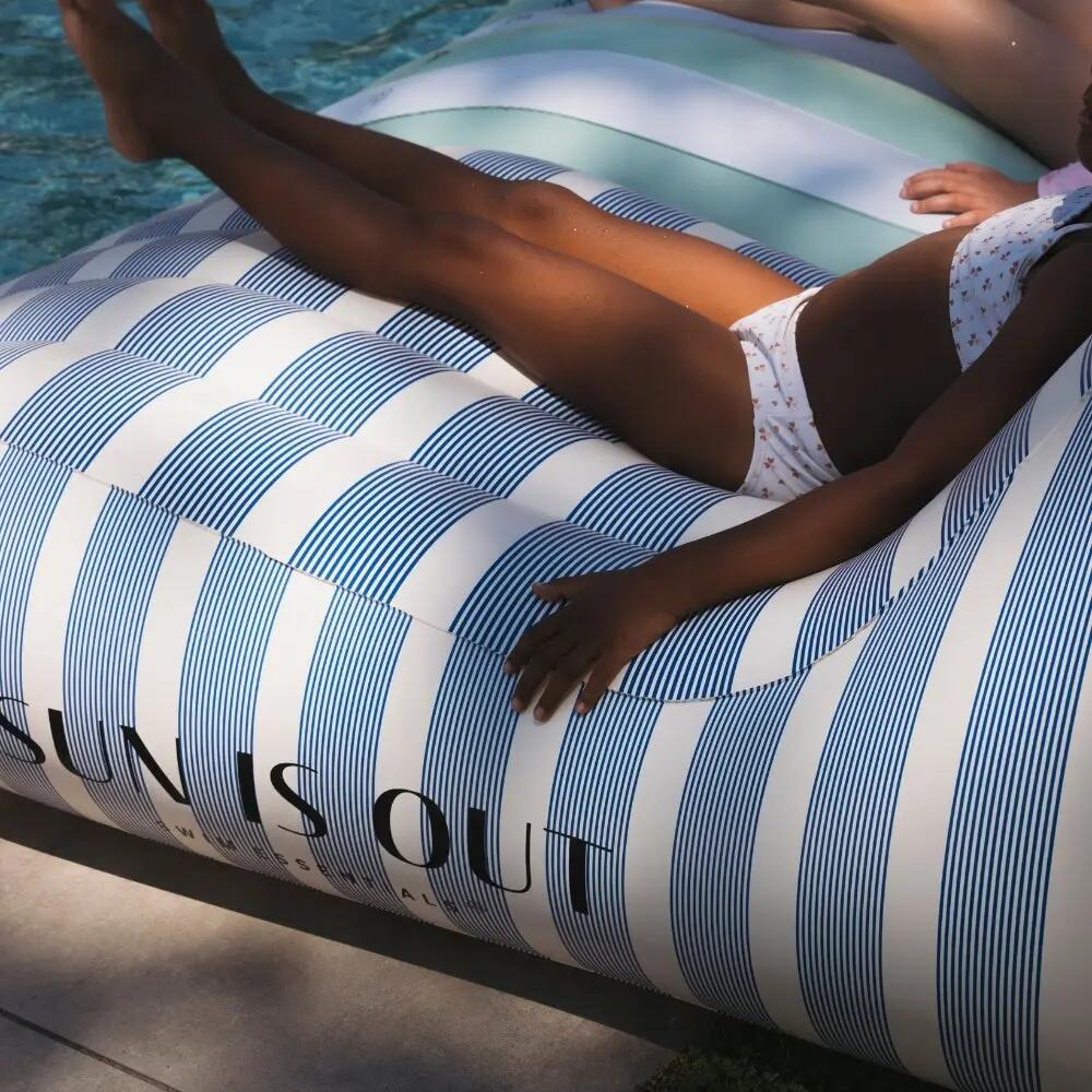 Matelas lounge premium - Bleu/Blanc - Monaco 2/6