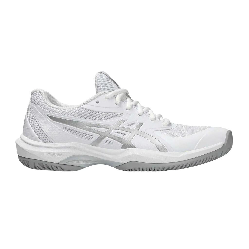 Womens/Ladies Game Tennis Shoes (White/Silver)