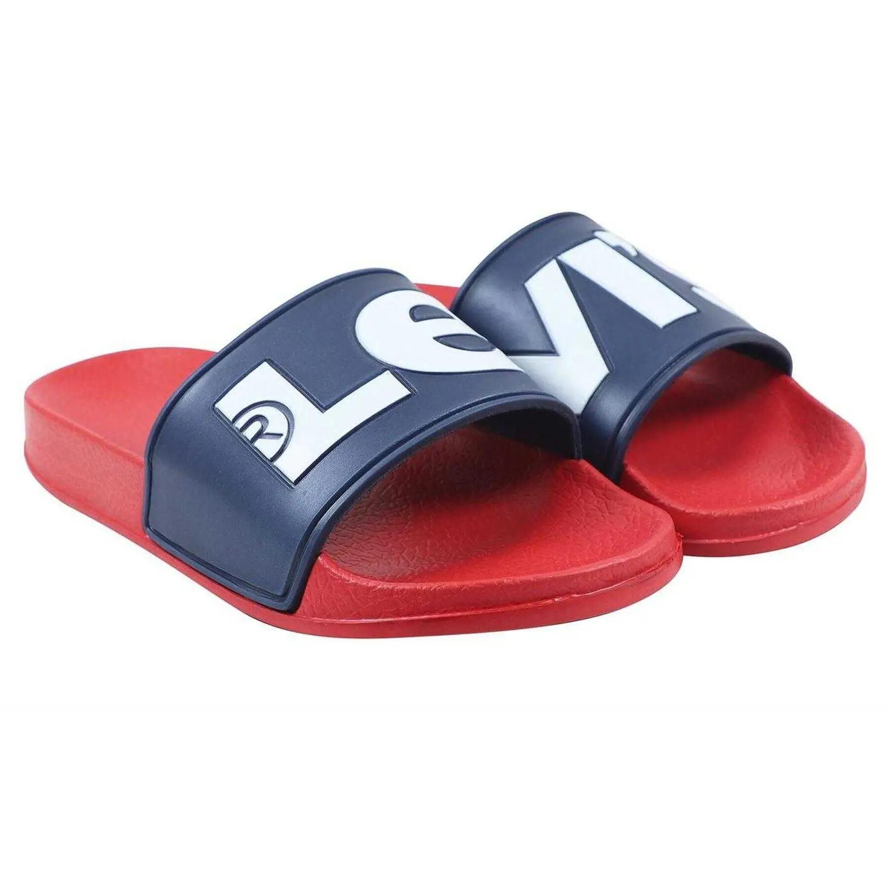 Sliders Piscina Senza Lacci PiattaBambini Levis June Blu Navy Rosso 5/5