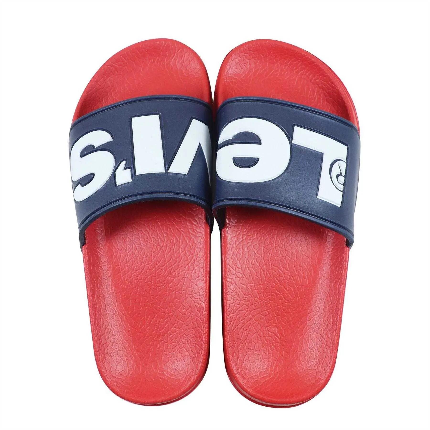 Sliders Piscina Senza Lacci PiattaBambini Levis June Blu Navy Rosso 4/5