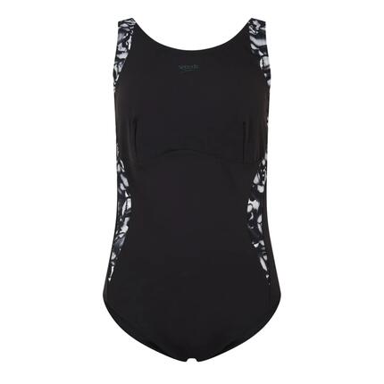 Maillot De Bain 1 Pièce Motif/style Logo Et Abstrait Femme (Noir)