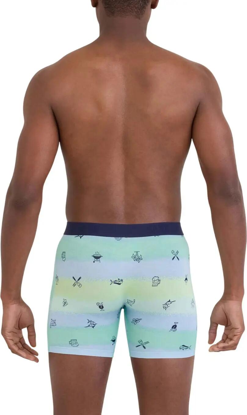 Boxer Saxx Vibe Xtra Soft Comfort Brief Fly Bleu/Vert Homme 3/4