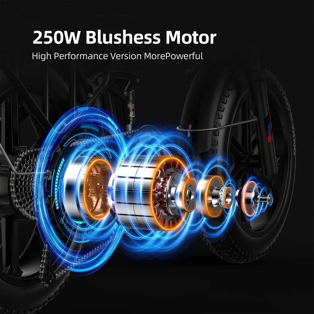 Bicicleta eléctrica plegable con suspensión completa ENGWE Engine X de 250 W 3/4