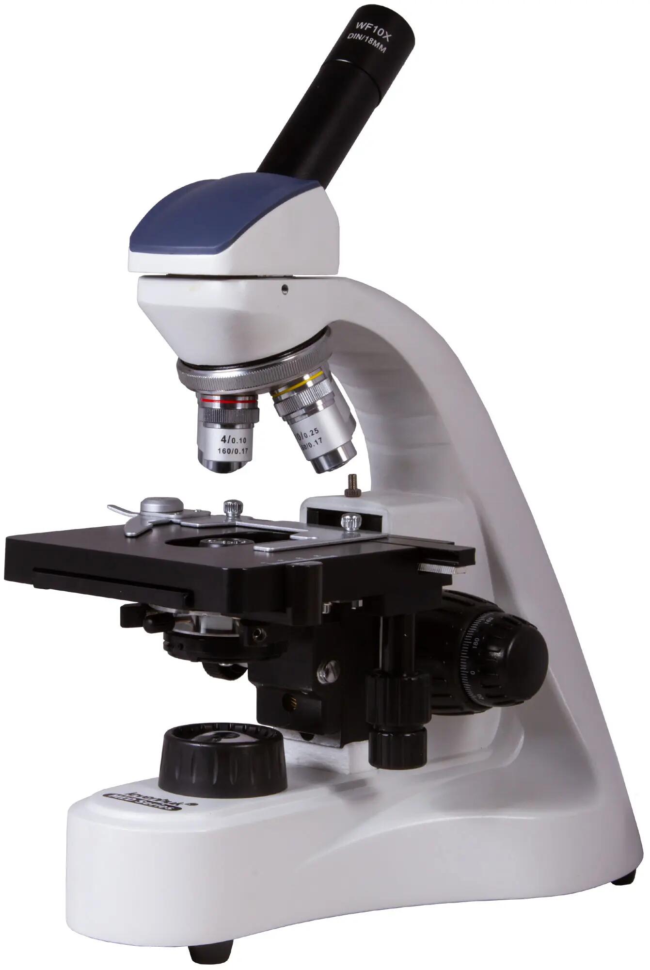 Microscopio monoculare da laboratorio - 40–1000x - Levenhuk MED 10M - Nero 3/6
