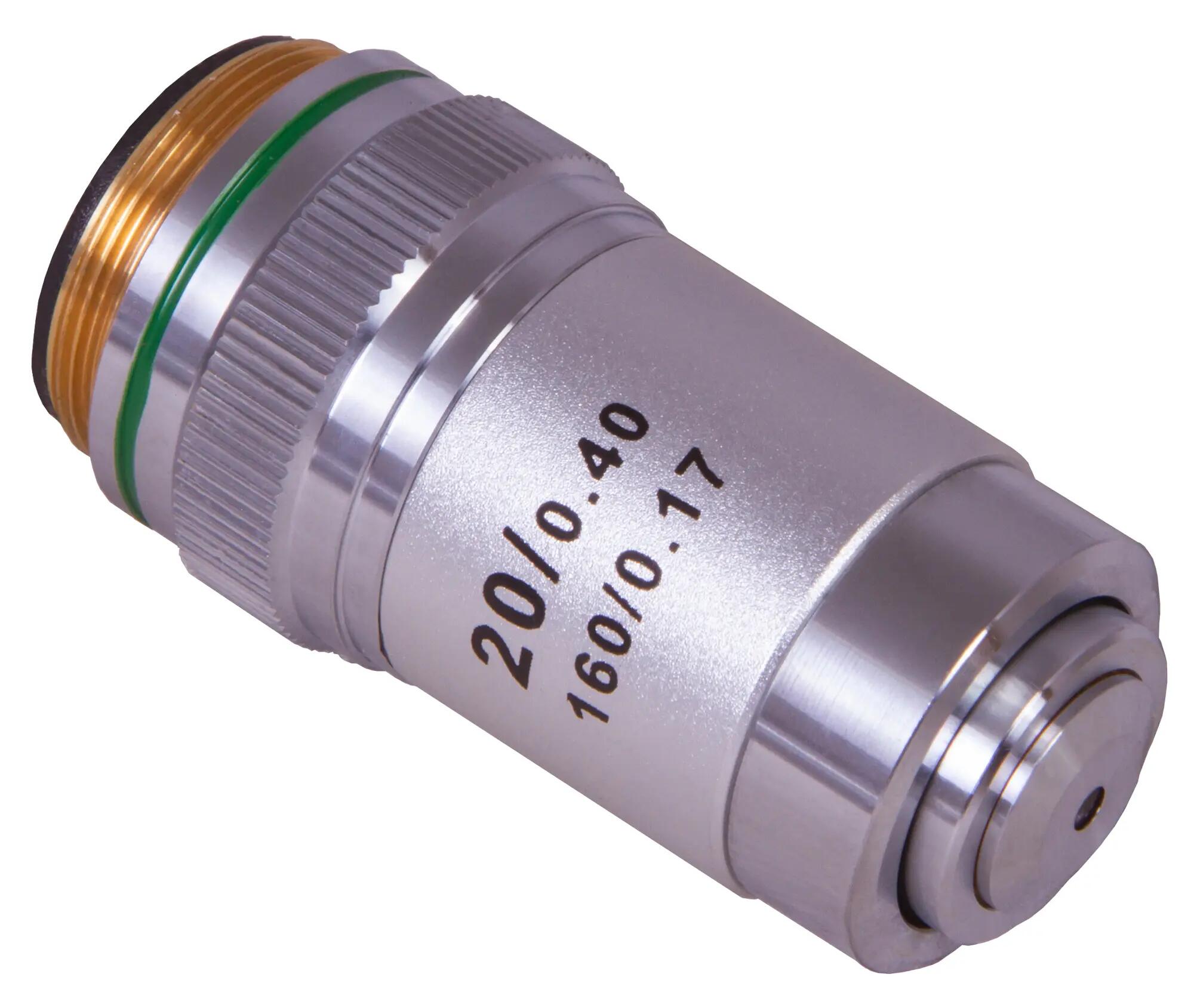 Obiettivo 20x - Microscopio - Achromatico - Metallo e vetro - Nero/argento 2/4