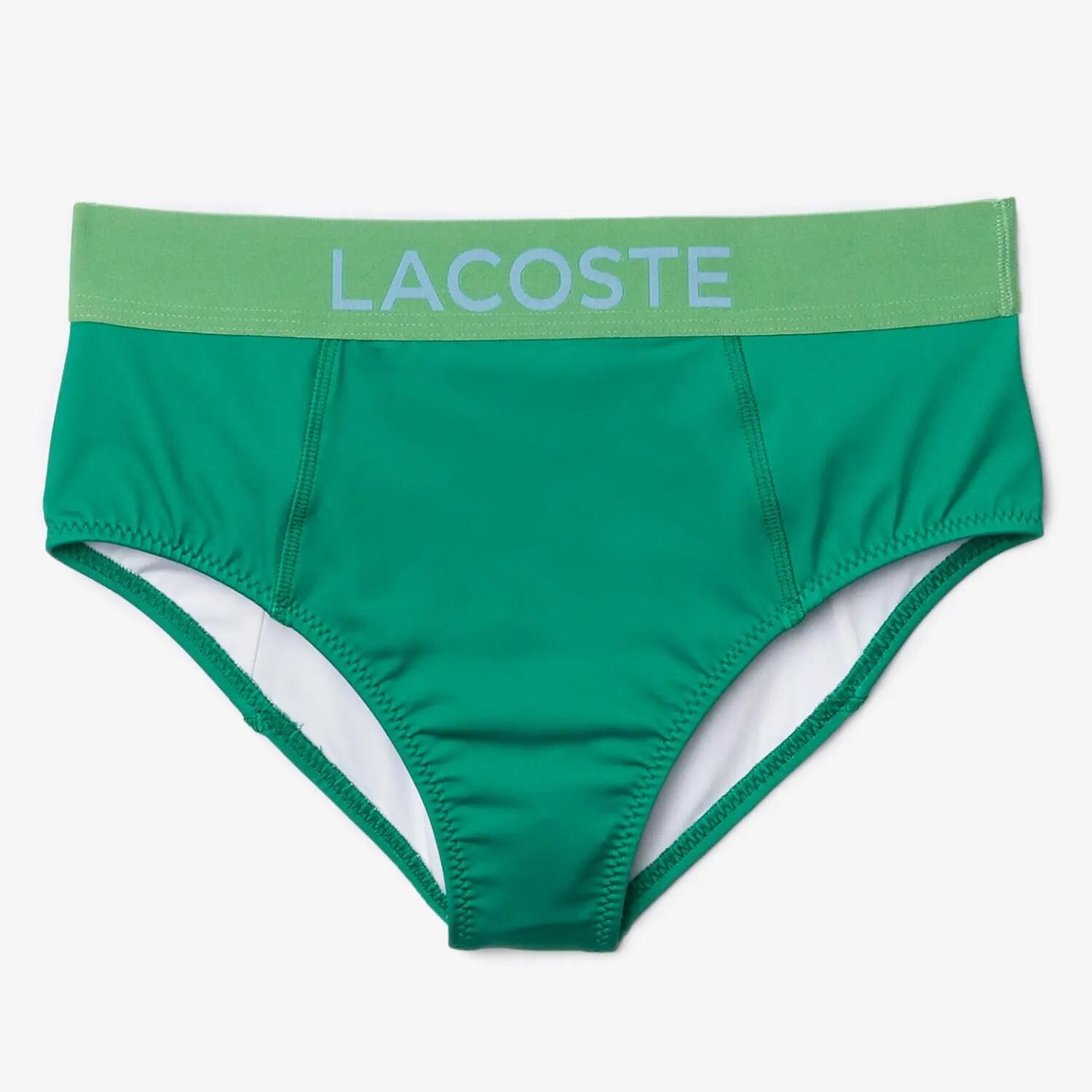 Bas de bikini Lacoste, culotte de plage verte 5/5