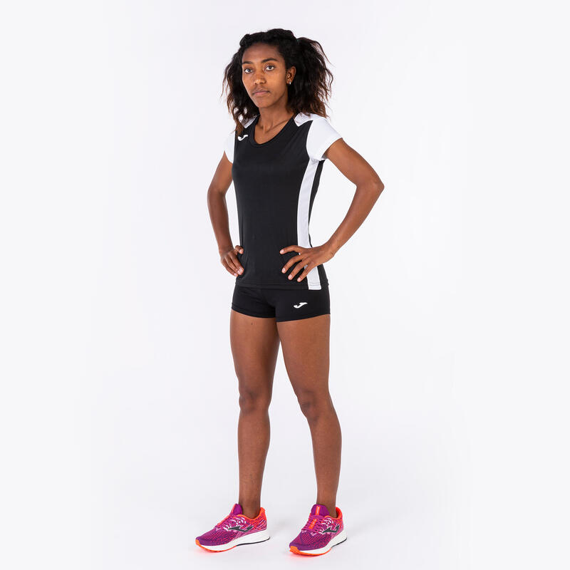 Maillot manches courtes Fille Joma Record ii noir blanc