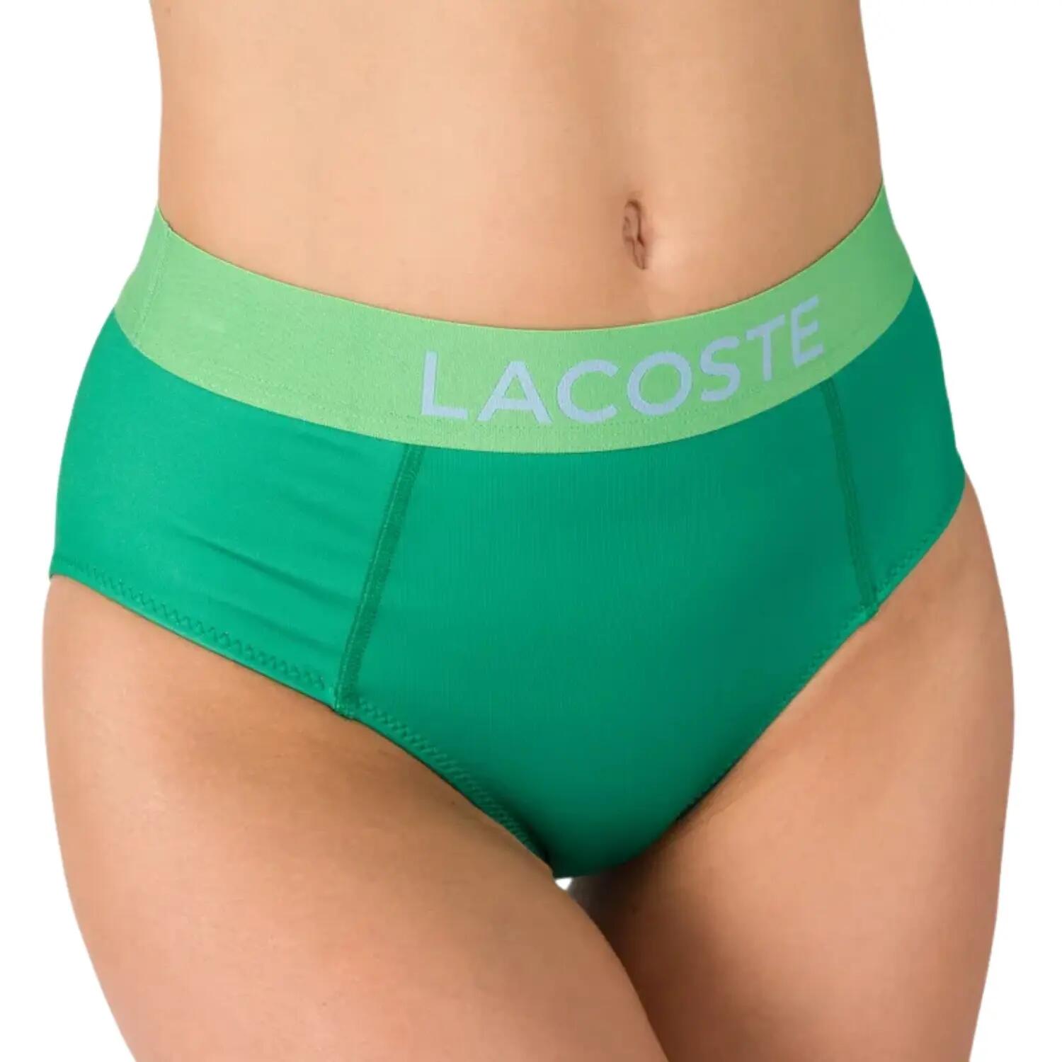 Bas de bikini Lacoste, culotte de plage verte 3/5