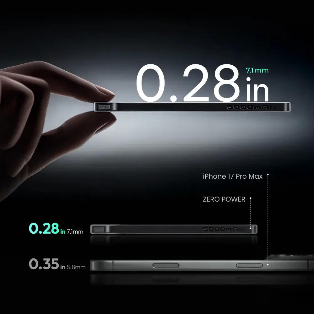 Zero Power 5000C 5000mAh Powerbank, Carbonfaser, Grau 8/13