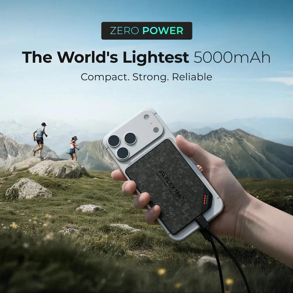 Zero Power 5000C 5000mAh Powerbank, Carbonfaser, Grau 2/13