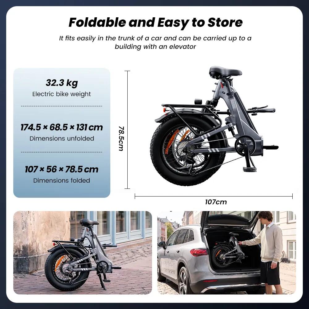Elektrische fiets voor volwassenen iScooter EB8 48V 15Ah batterij 250W motor 11/15