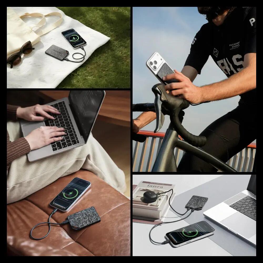 Zero Power 5000C 5000mAh Powerbank, Carbonfaser, Grau 11/13