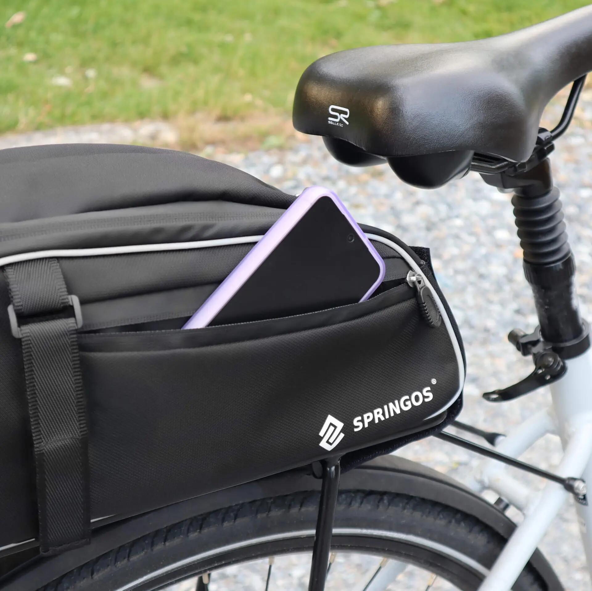 Sakwa rowerowa na bagażnik, torba, organizer rowerowy czarny 7/7