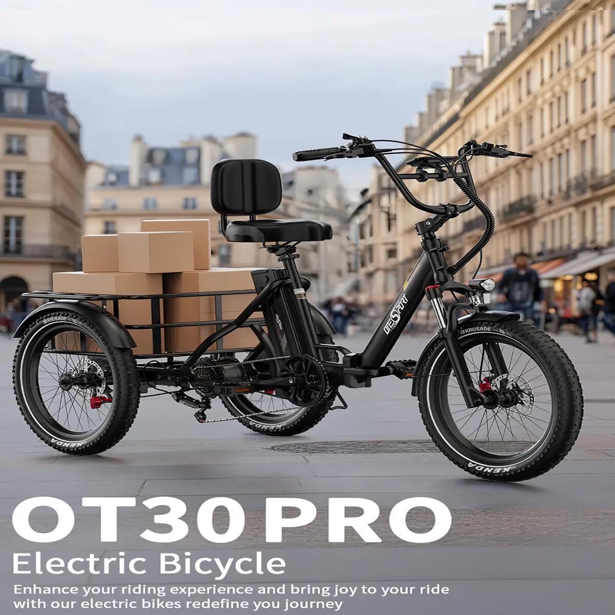 Elektrische driewieler ONESPORT OT30 PRO, 48V 18Ah accu, 20‑inch banden 6/12
