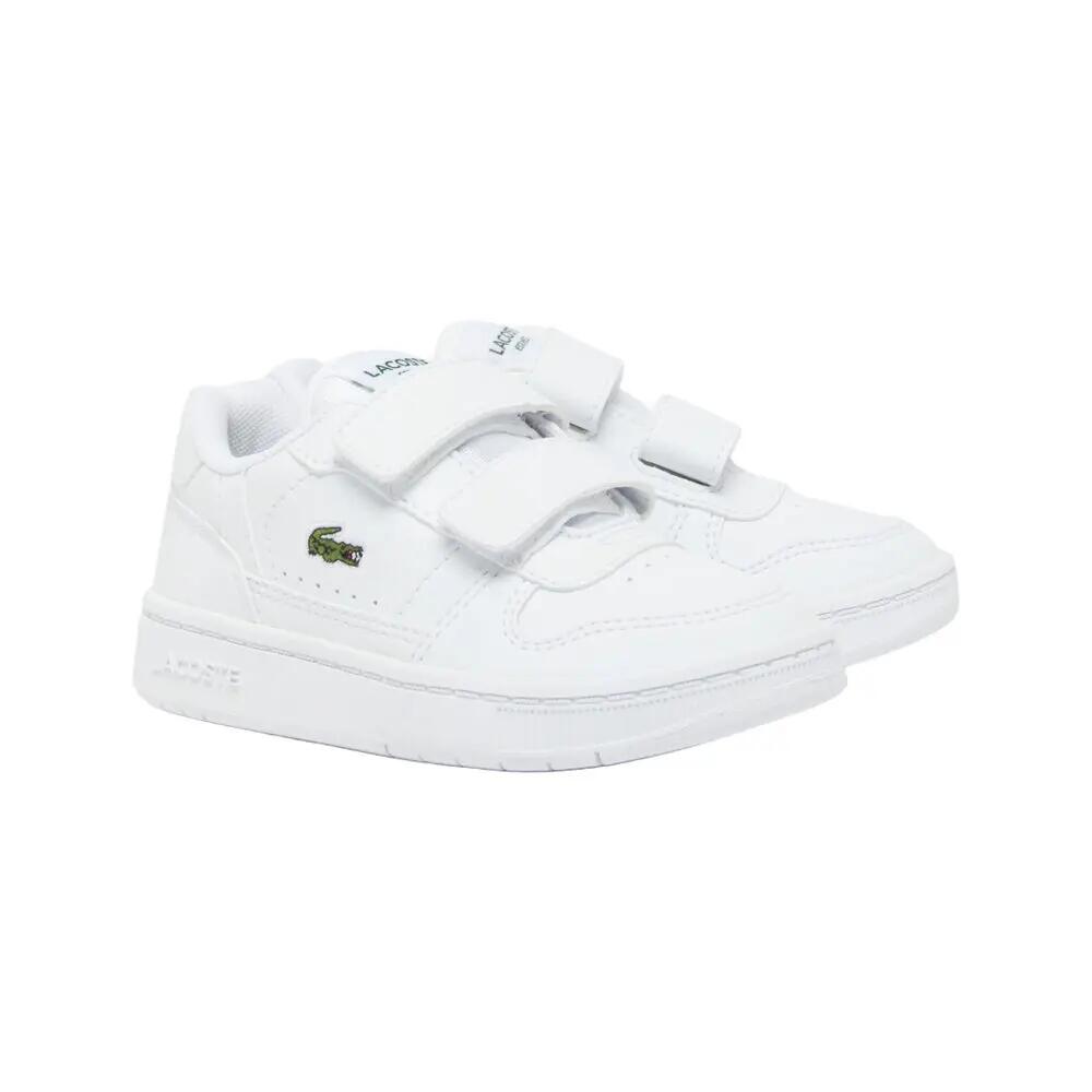 Zapatillas Blancas Lacoste T-Clip Set bebé White con Velcro 3/5
