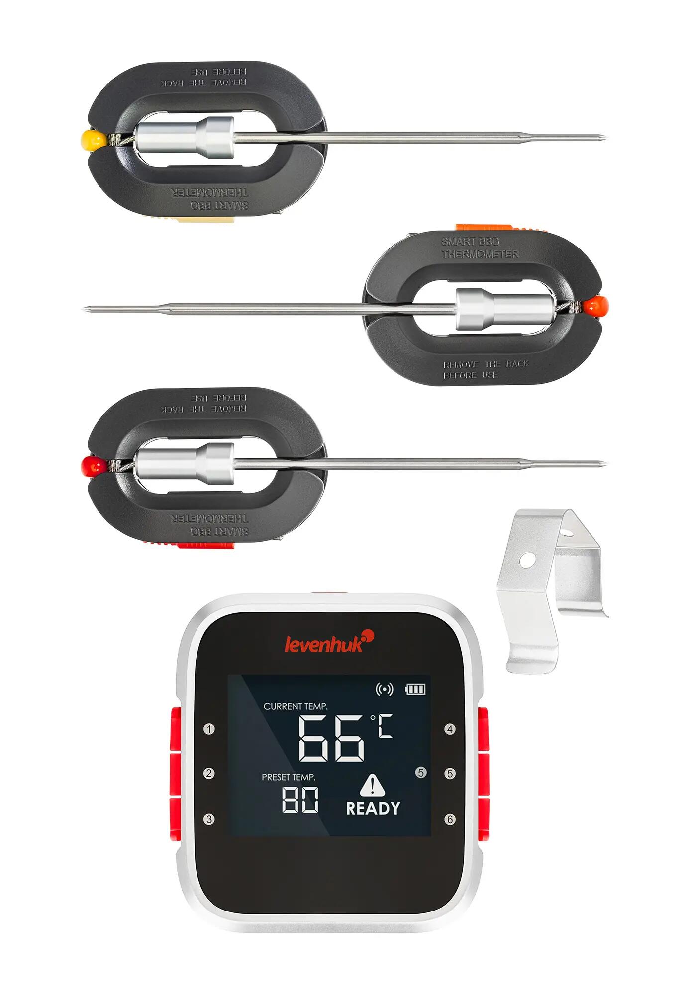 Termometro da cucina - Bluetooth - 3 sonde in acciaio - Wezzer Grill BT20 - Nero 4/6