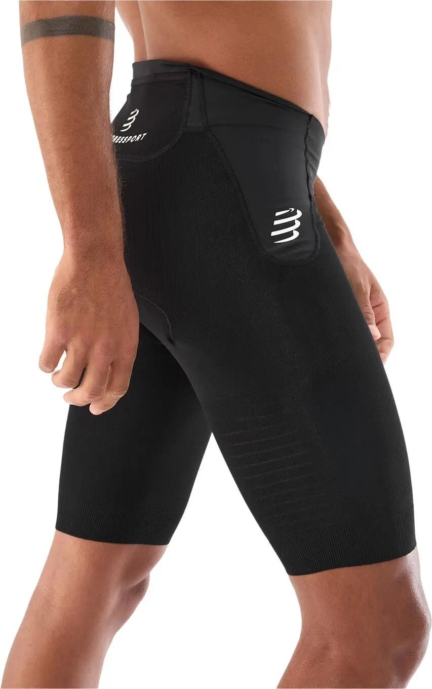 Pantaloncini da triathlon Compressport Tri Under Control neri da uomo 3/5