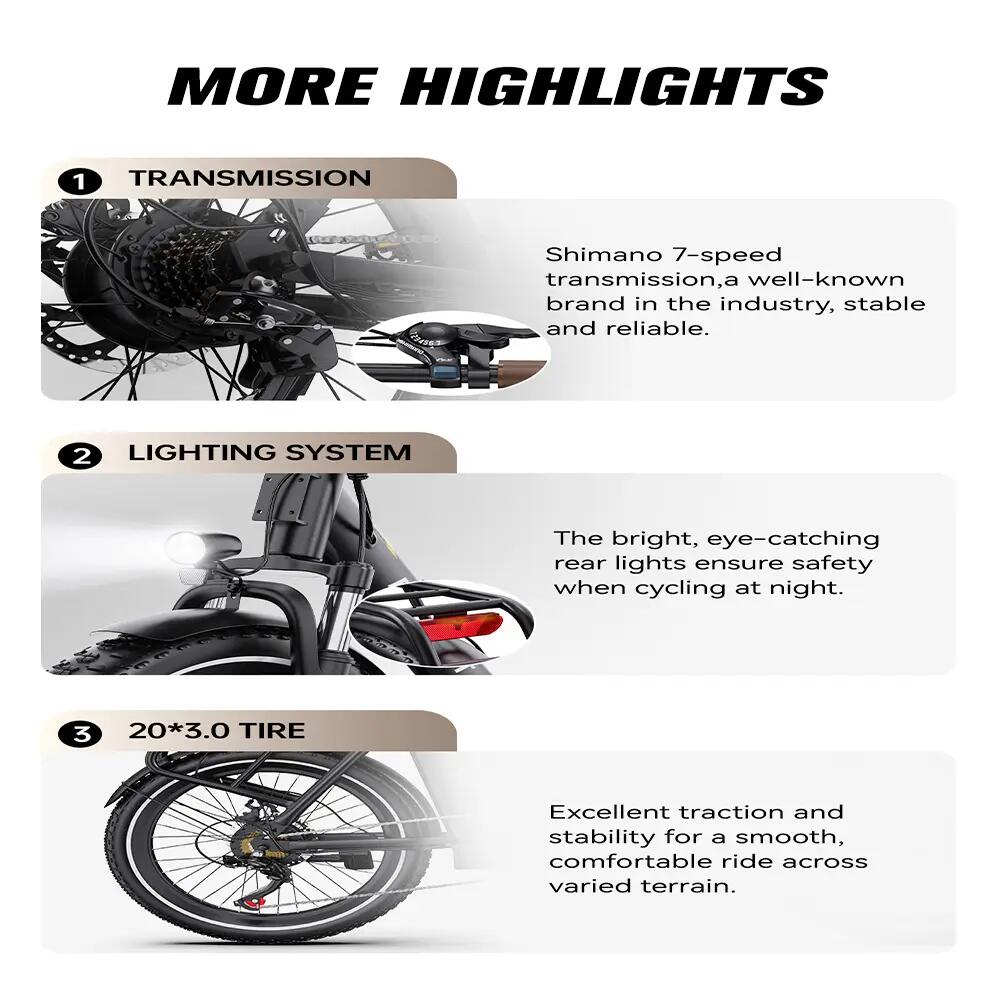 Bicicleta elétrica ONESPORT OT16 Pro, bateria 48V 17Ah, pneus 20 polegadas 9/10